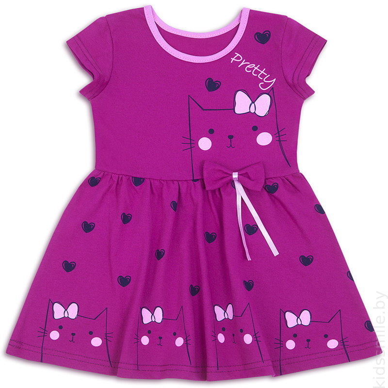 Платье для девочки "Крошка", фиолетовый, 98-104