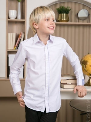 Рубашка для мальчика,длинный рукав,  белый