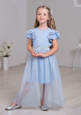 Платье нарядное для девочки Лаврента, голубой